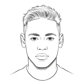 Desenhos do Neymar Jr para Colorir Desenho para colorir do Neymar Jr em estilo retrato, com fundo branco, ideal para imprimir e pintar em casa.