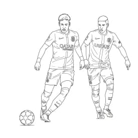 Desenhos do Neymar Jr para Colorir Desenho para colorir do Neymar Jr em estilo retrato, com fundo branco, ideal para imprimir e pintar em casa.