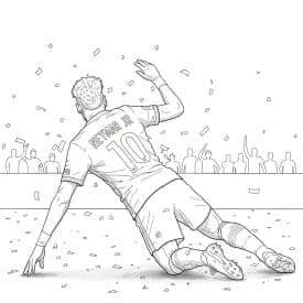 Desenho para colorir do Neymar Jr em estilo retrato, com fundo branco, ideal para imprimir e pintar em casa.