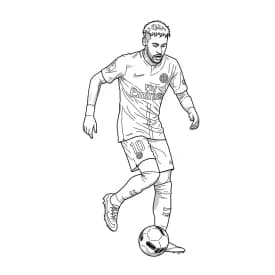 Desenho para colorir do Neymar Jr em estilo retrato, com fundo branco, ideal para imprimir e pintar em casa.