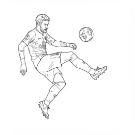 Desenho para colorir do Neymar Jr em estilo retrato, com fundo branco, ideal para imprimir e pintar em casa.
