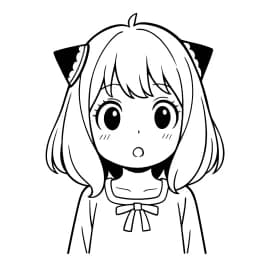 Esboço divertido da Anya em estilo infantil para colorir