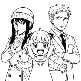 Esboço divertido da Anya em estilo infantil para colorir