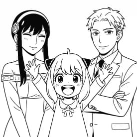 Esboço divertido da Anya em estilo infantil para colorir