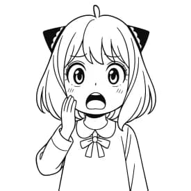 Esboço divertido da Anya em estilo infantil para colorir