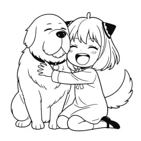 Esboço divertido da Anya em estilo infantil para colorir