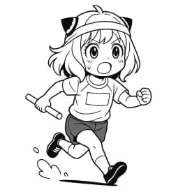 Esboço divertido da Anya em estilo infantil para colorir