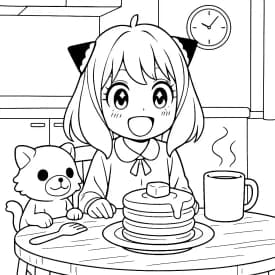 Desenhos para Colorir da Anya Esboço divertido da Anya em estilo infantil para colorir