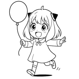 Desenhos para Colorir da Anya Esboço divertido da Anya em estilo infantil para colorir