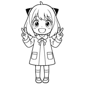 Desenhos para Colorir da Anya Esboço divertido da Anya em estilo infantil para colorir