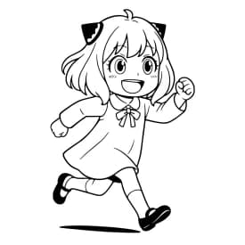 Esboço divertido da Anya em estilo infantil para colorir