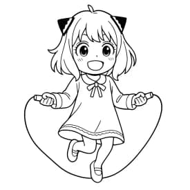 Desenhos para Colorir da Anya Esboço divertido da Anya em estilo infantil para colorir