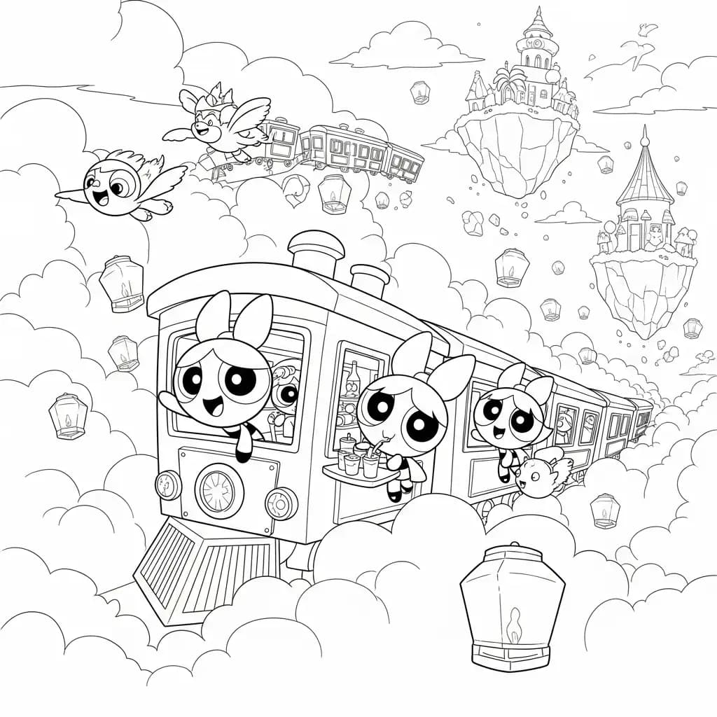 Desenhos para Colorir das Meninas Superpoderosas – Cenas Divertidas para Imprimir