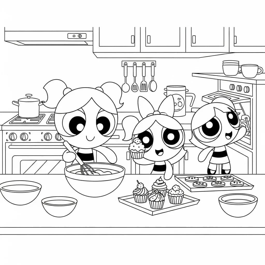 Desenhos para Colorir das Meninas Superpoderosas – Cenas Divertidas para Imprimir