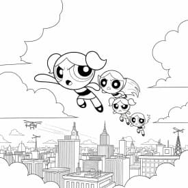 Desenhos para Colorir das Meninas Superpoderosas – Cenas Divertidas para Imprimir