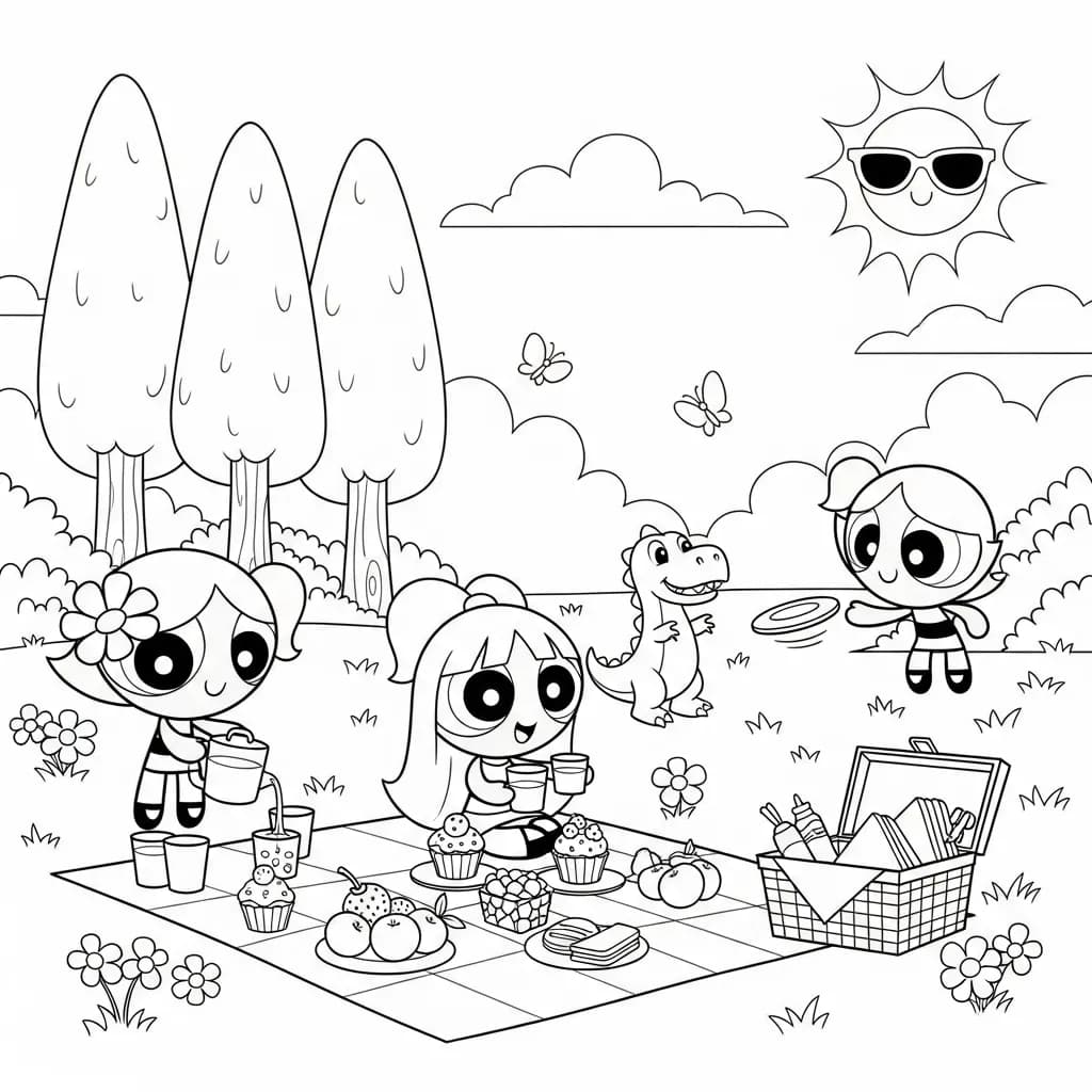 Desenhos para Colorir das Meninas Superpoderosas – Cenas Divertidas para Imprimir