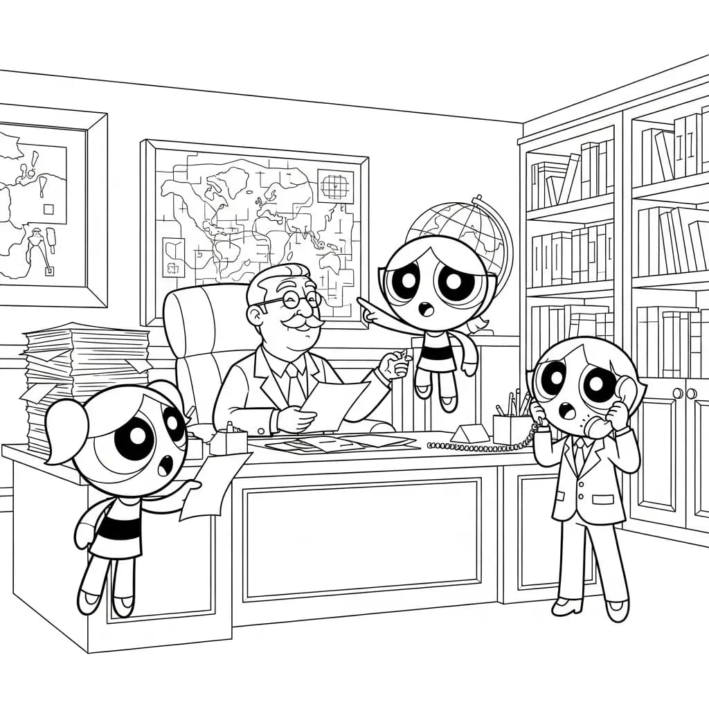 Desenhos para Colorir das Meninas Superpoderosas – Cenas Divertidas para Imprimir