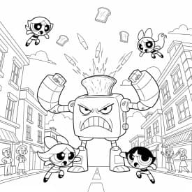 Desenhos para Colorir das Meninas Superpoderosas – Cenas Divertidas para Imprimir
