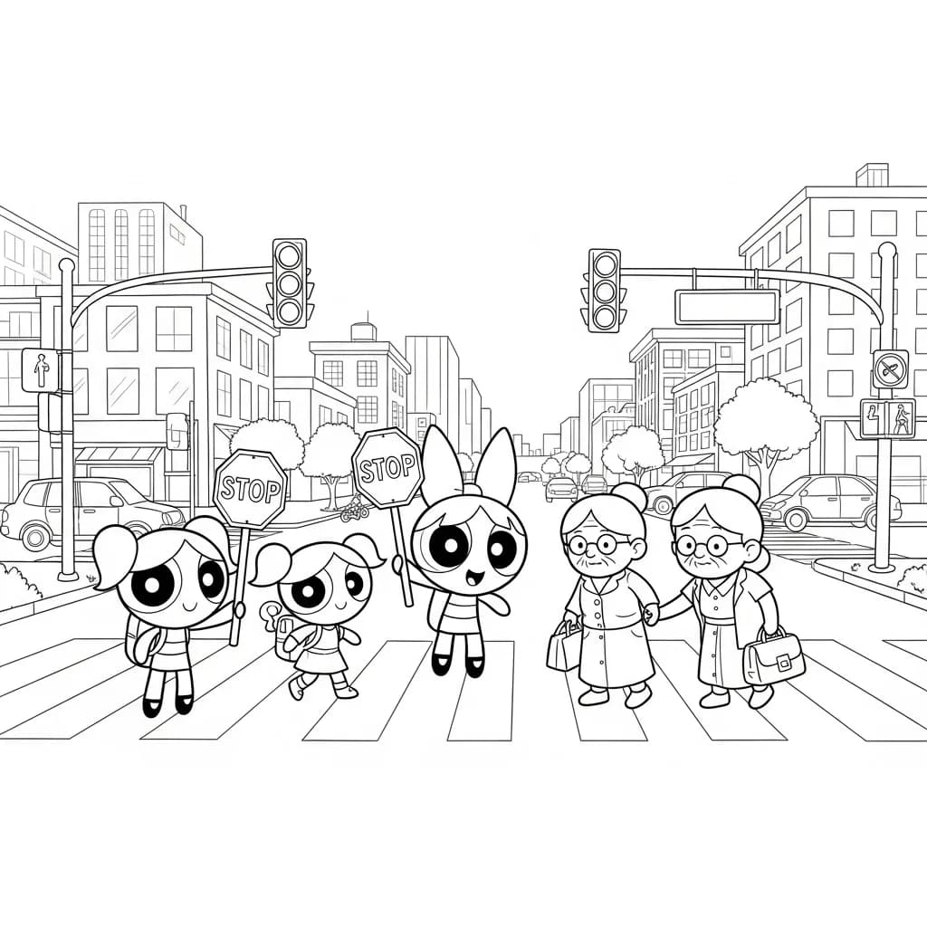 Desenhos para Colorir das Meninas Superpoderosas – Cenas Divertidas para Imprimir