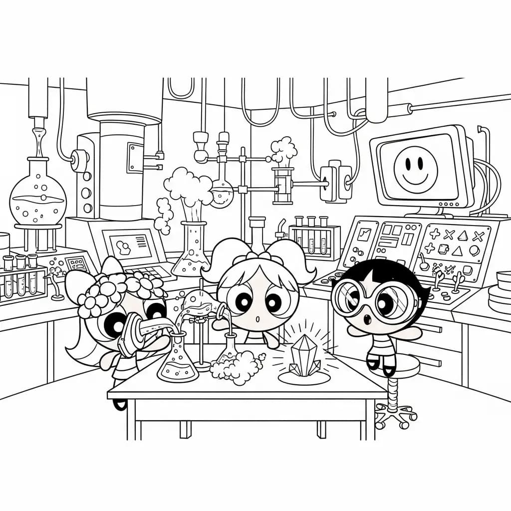 Desenhos para Colorir das Meninas Superpoderosas – Cenas Divertidas para Imprimir