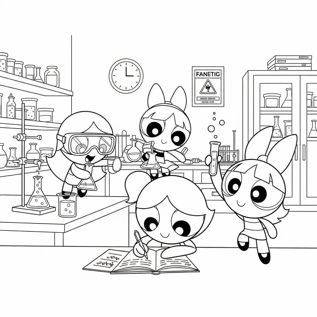 Desenhos para Colorir das Meninas Superpoderosas – Cenas Divertidas para Imprimir