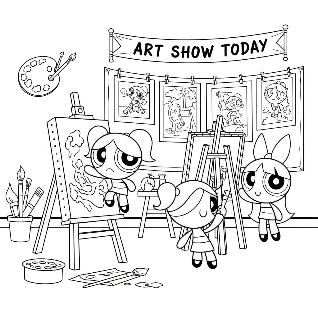 Desenhos para Colorir das Meninas Superpoderosas – Cenas Divertidas para Imprimir