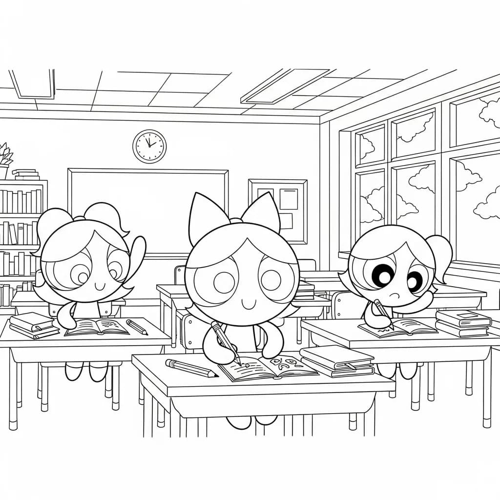 Desenhos para Colorir das Meninas Superpoderosas – Cenas Divertidas para Imprimir