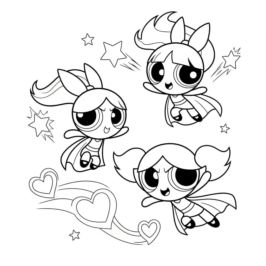 Desenhos para Colorir das Meninas Superpoderosas – Cenas Divertidas para Imprimir