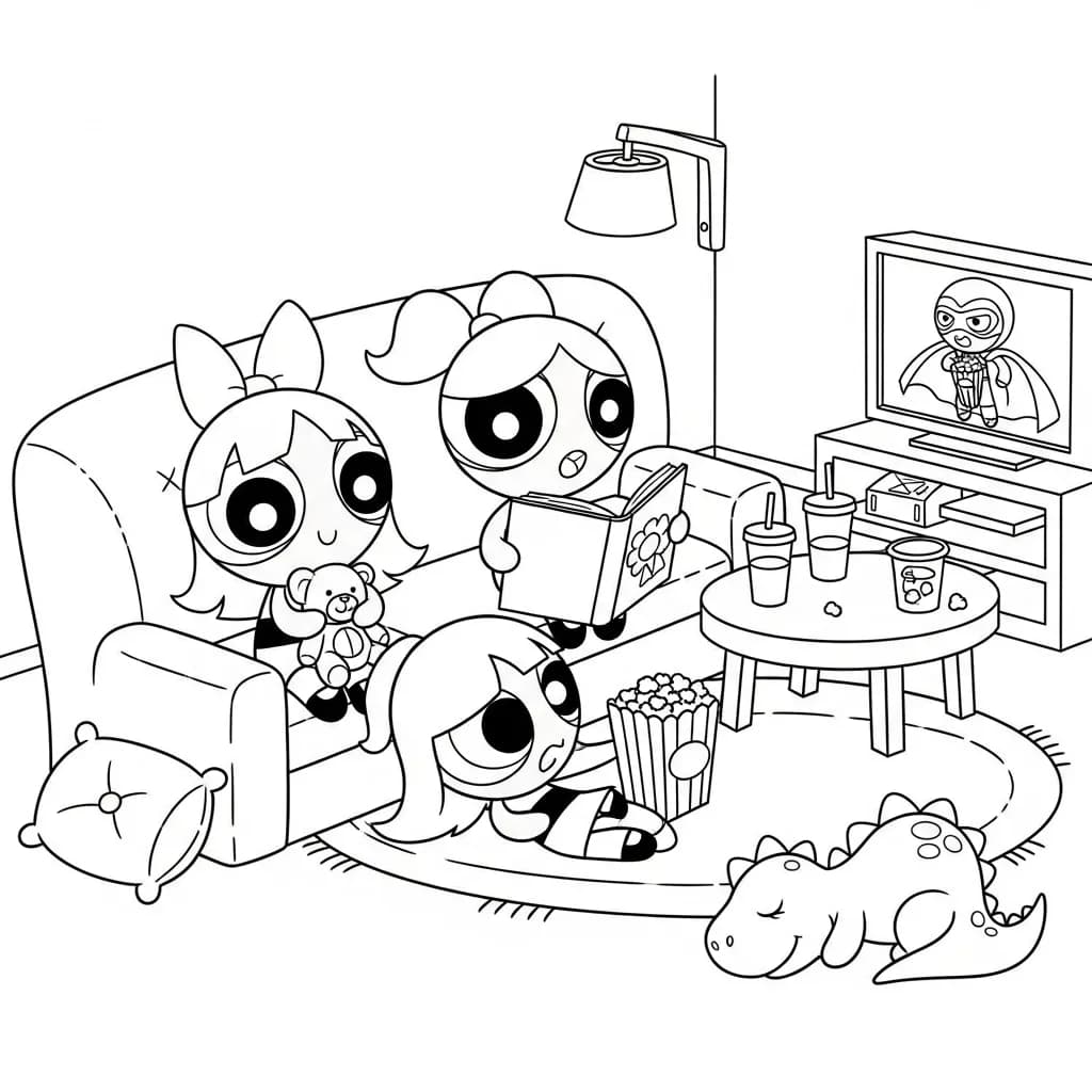 Desenhos para Colorir das Meninas Superpoderosas – Cenas Divertidas para Imprimir