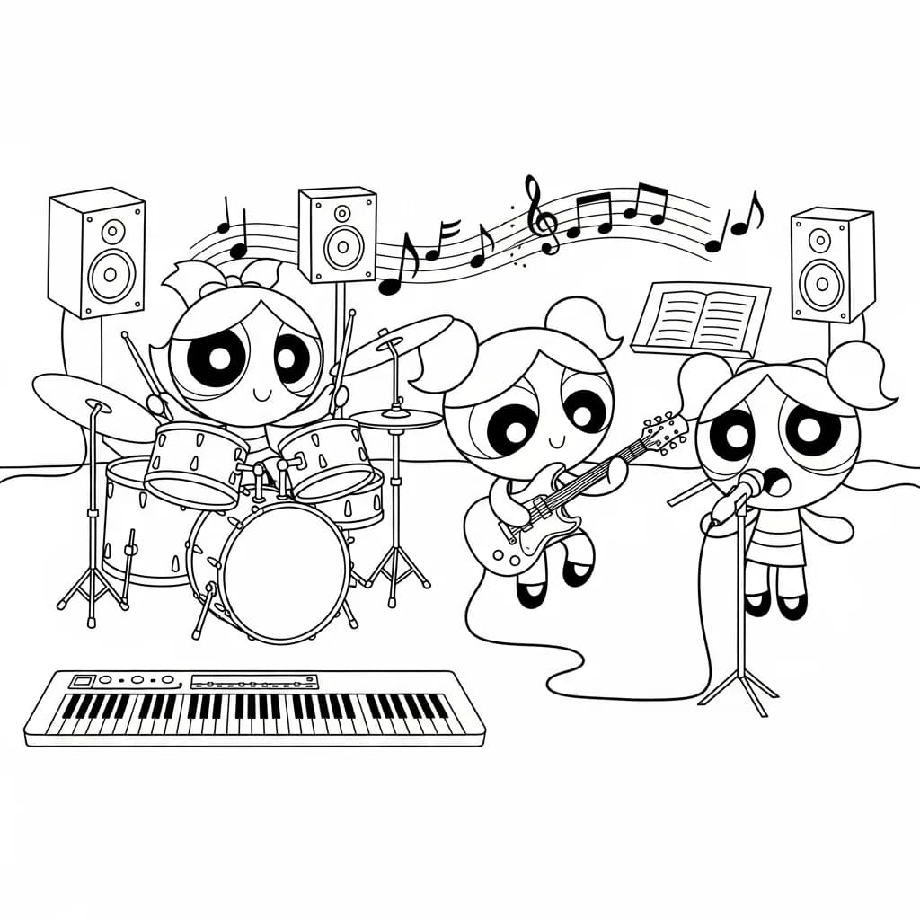 Desenhos para Colorir das Meninas Superpoderosas – Cenas Divertidas para Imprimir