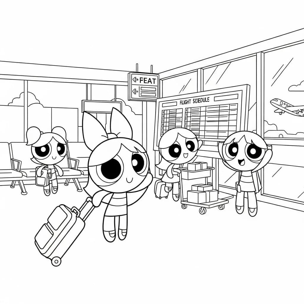 Desenhos para Colorir das Meninas Superpoderosas – Cenas Divertidas para Imprimir