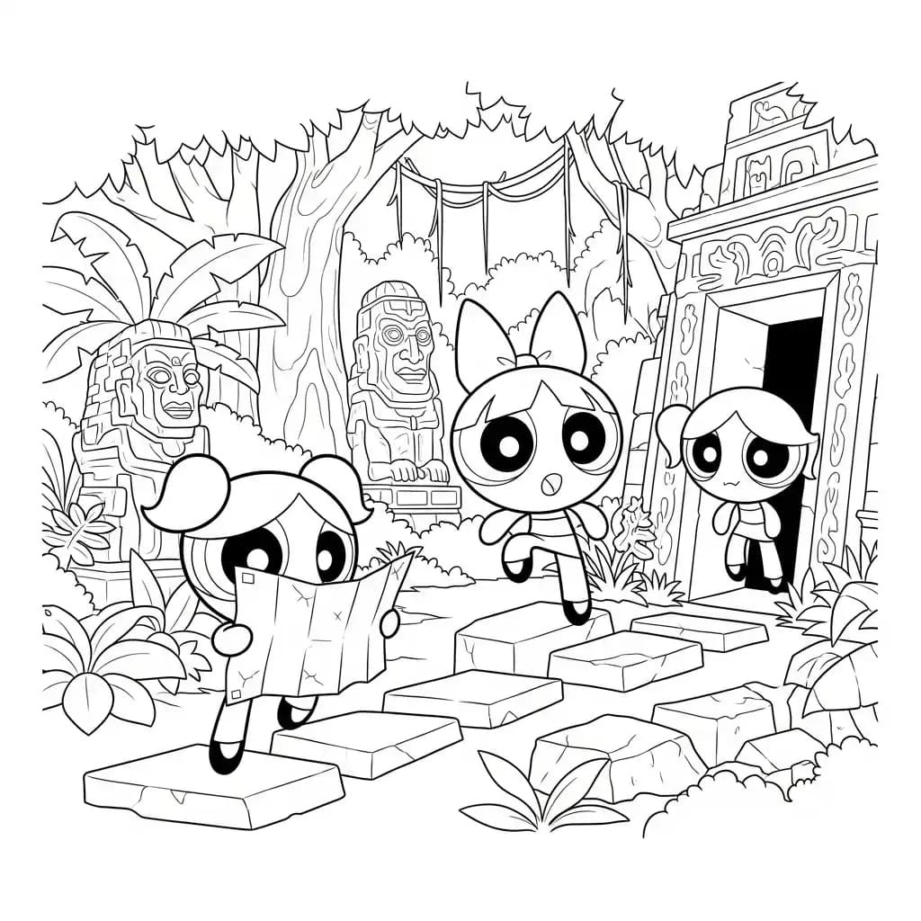 Desenhos para Colorir das Meninas Superpoderosas – Cenas Divertidas para Imprimir