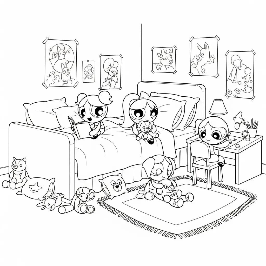 Desenhos para Colorir das Meninas Superpoderosas – Cenas Divertidas para Imprimir