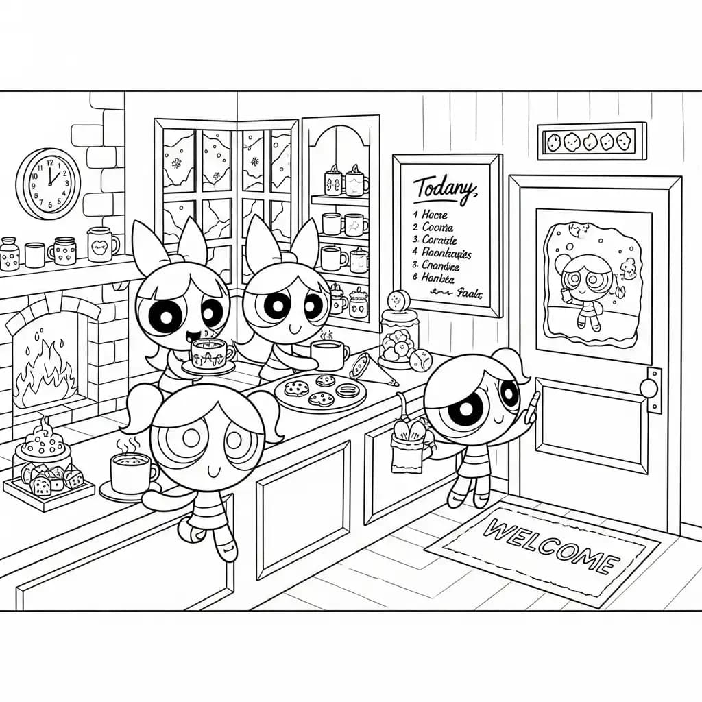 Desenhos para Colorir das Meninas Superpoderosas – Cenas Divertidas para Imprimir