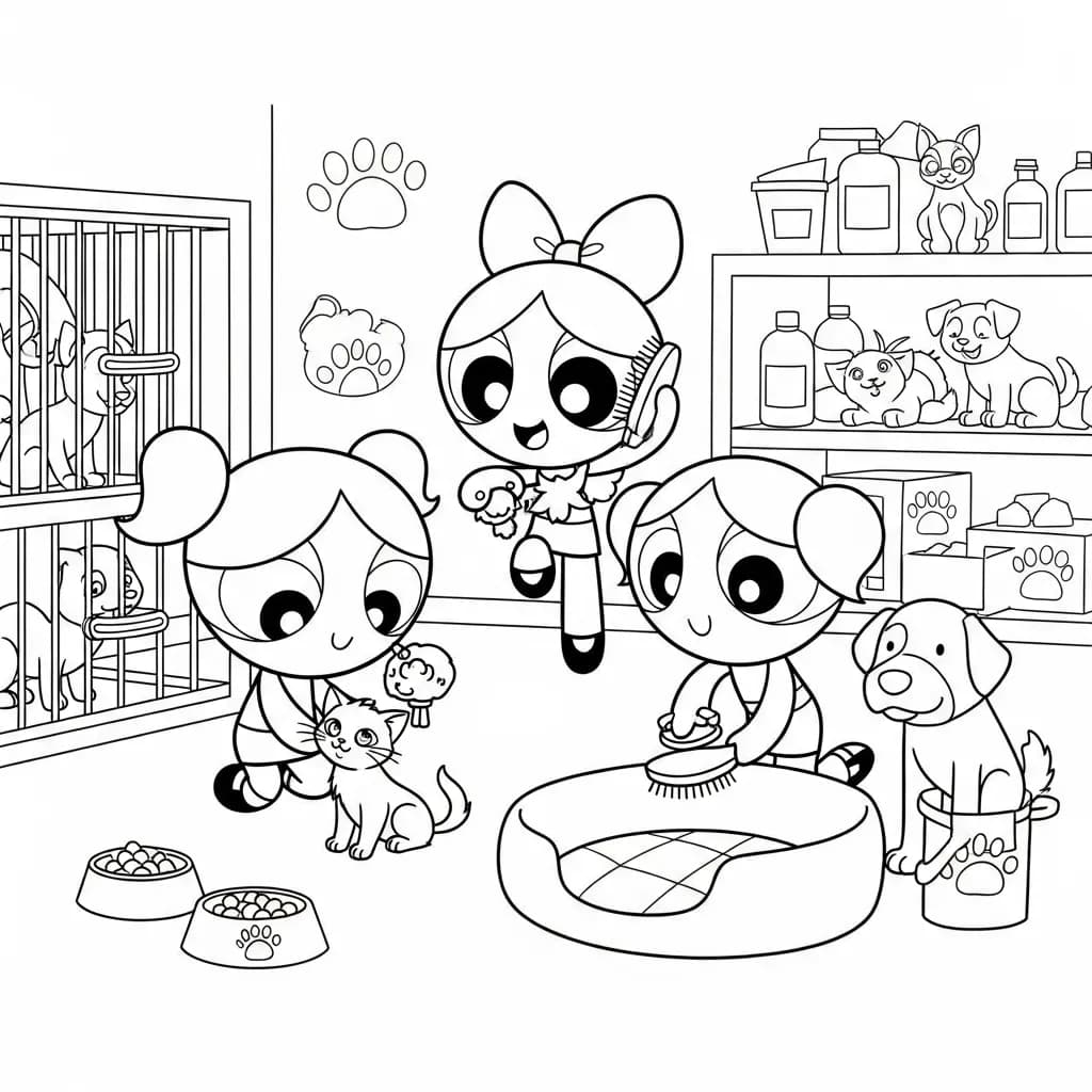 Desenhos para Colorir das Meninas Superpoderosas – Cenas Divertidas para Imprimir