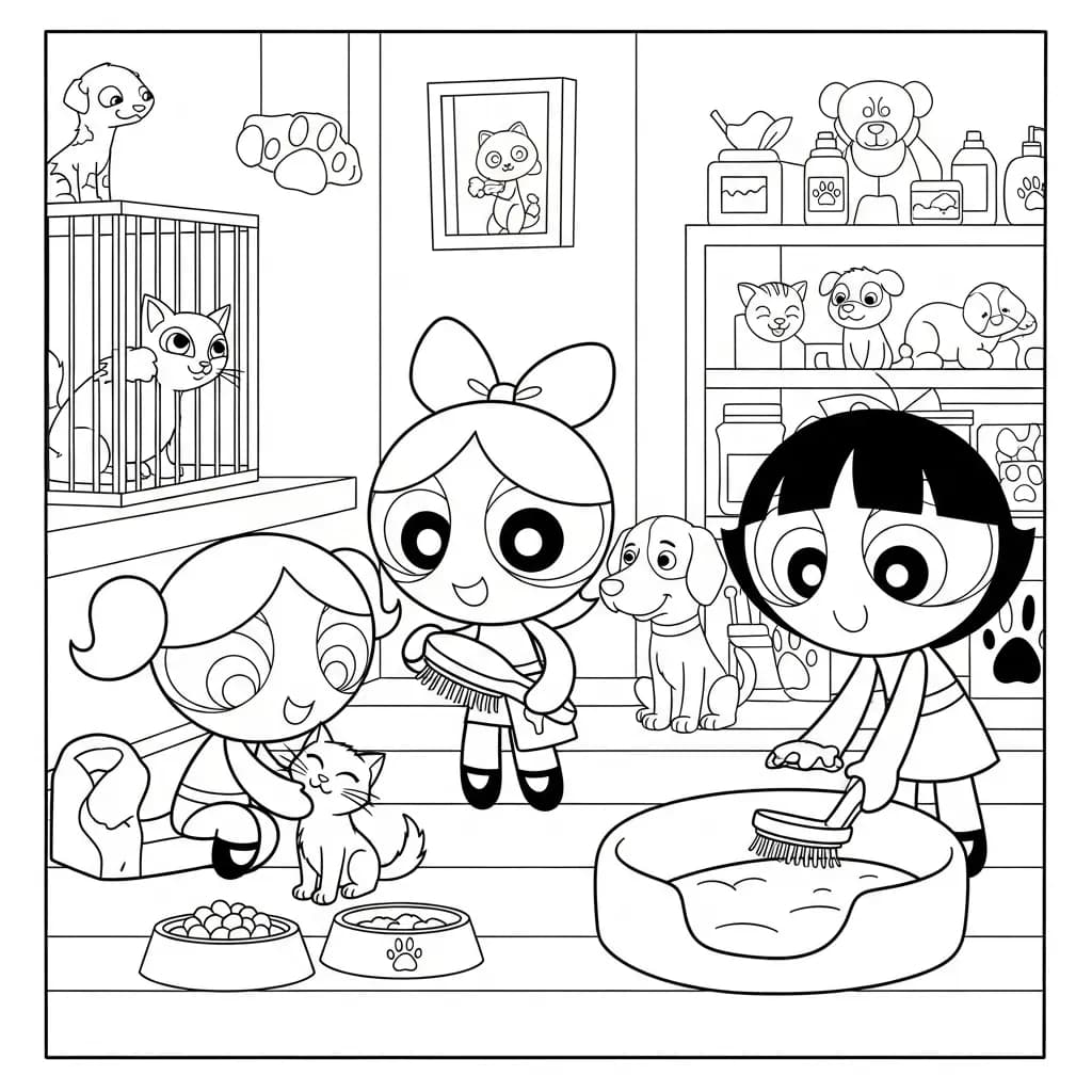 Desenhos para Colorir das Meninas Superpoderosas – Cenas Divertidas para Imprimir