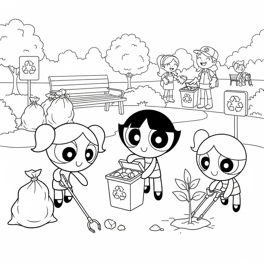 Desenhos para Colorir das Meninas Superpoderosas – Cenas Divertidas para Imprimir