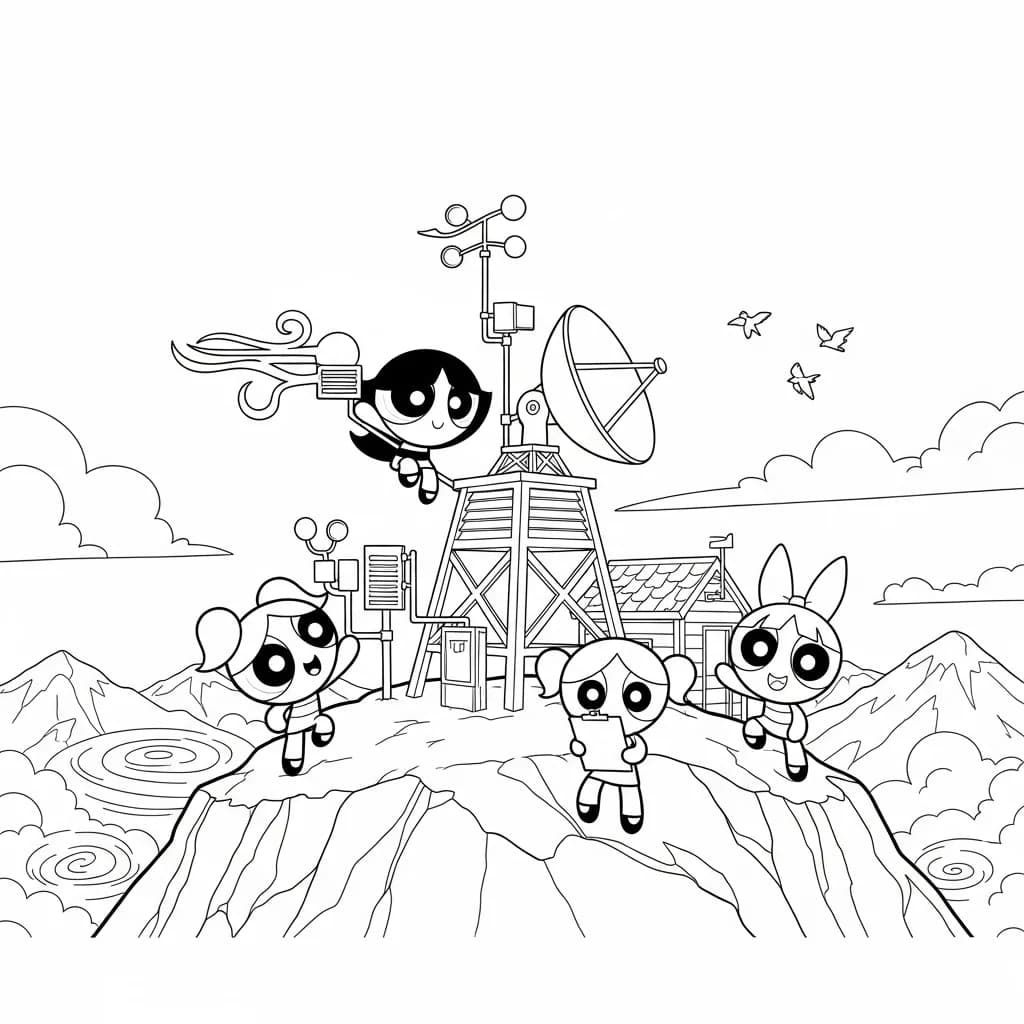 Desenhos para Colorir das Meninas Superpoderosas – Cenas Divertidas para Imprimir