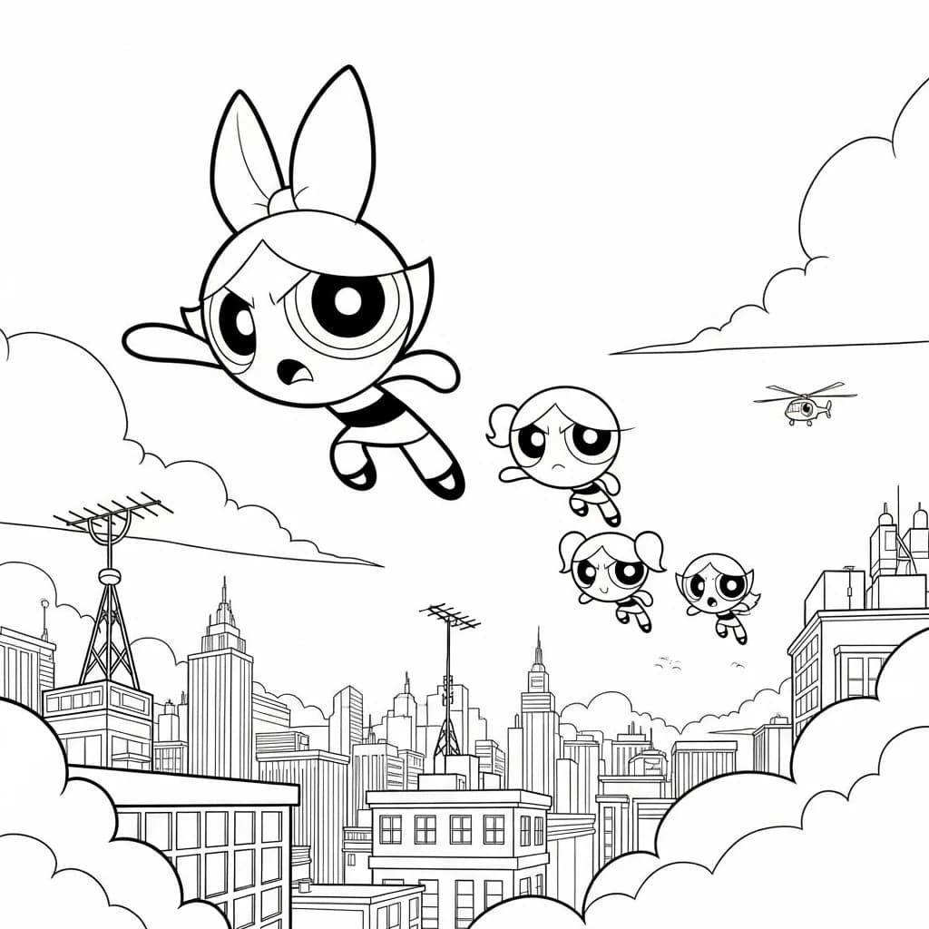 Desenhos para Colorir das Meninas Superpoderosas – Cenas Divertidas para Imprimir