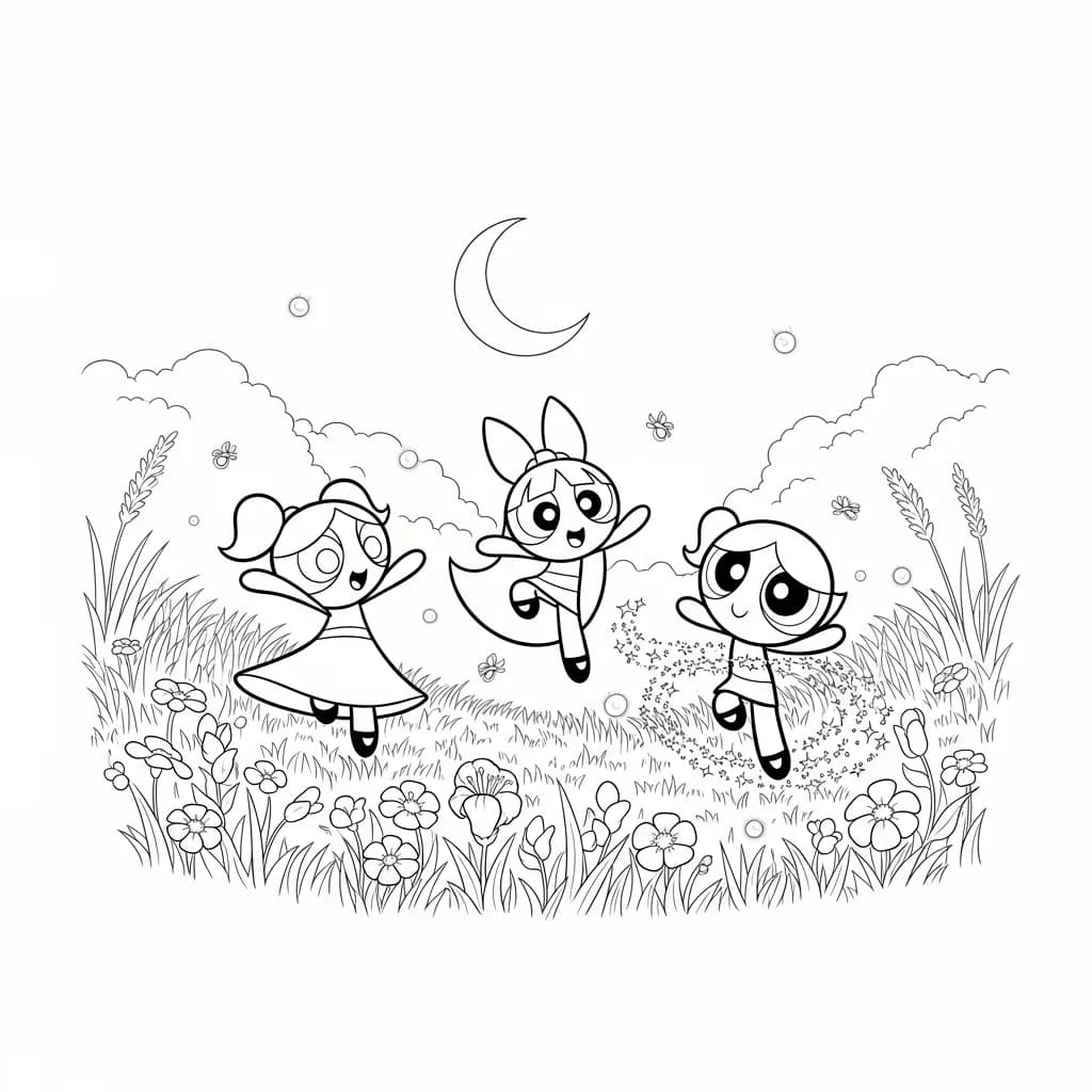 Desenhos para Colorir das Meninas Superpoderosas – Cenas Divertidas para Imprimir