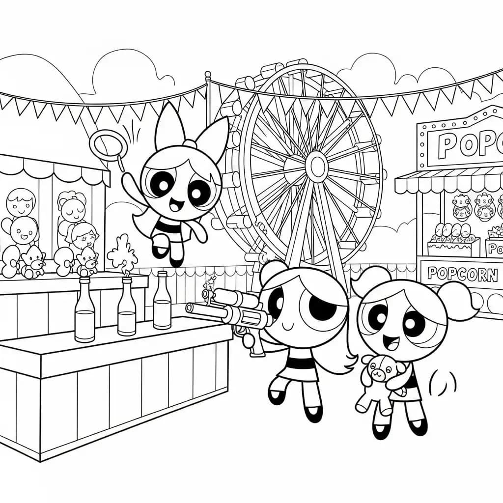 Desenhos para Colorir das Meninas Superpoderosas – Cenas Divertidas para Imprimir