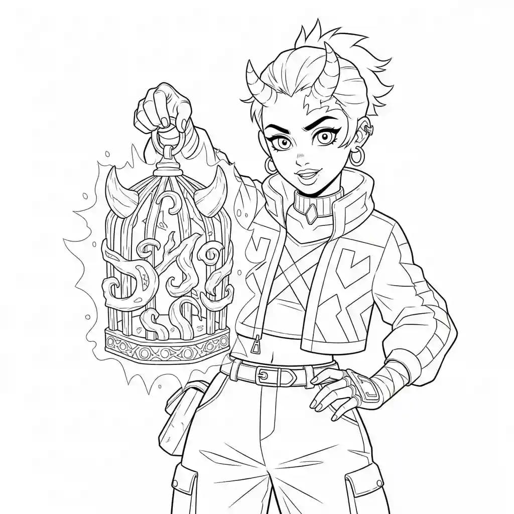 Desenho do personagem Kpop Demon Hunters para colorir