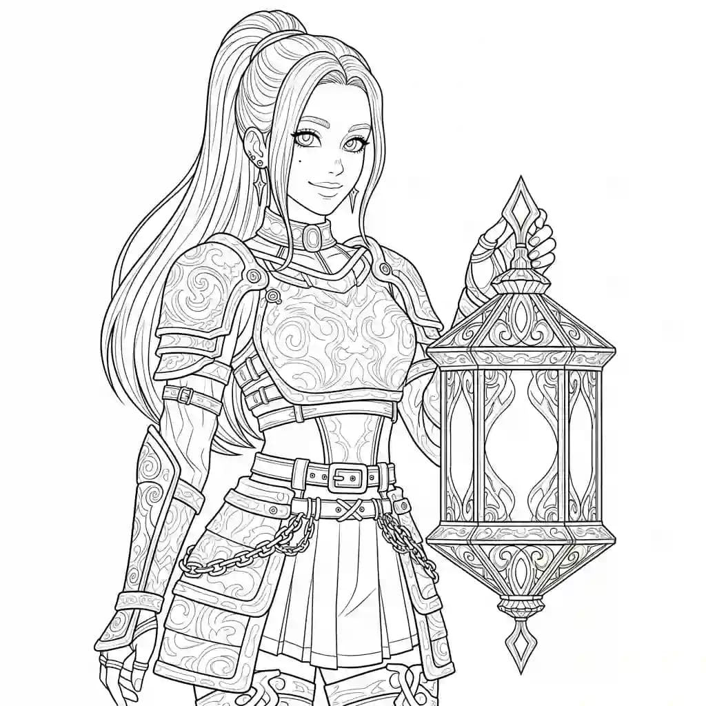 Desenho do personagem Kpop Demon Hunters para colorir