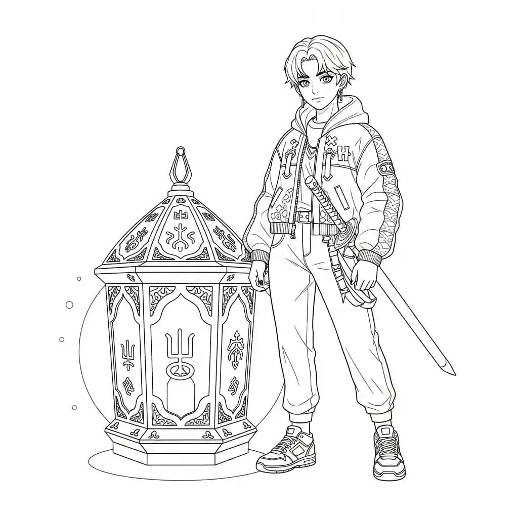 Desenho do personagem Kpop Demon Hunters para colorir