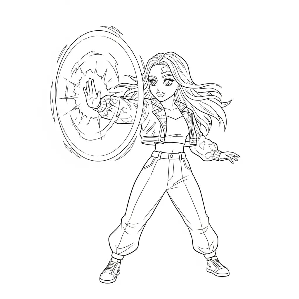 Desenho do personagem Kpop Demon Hunters para colorir