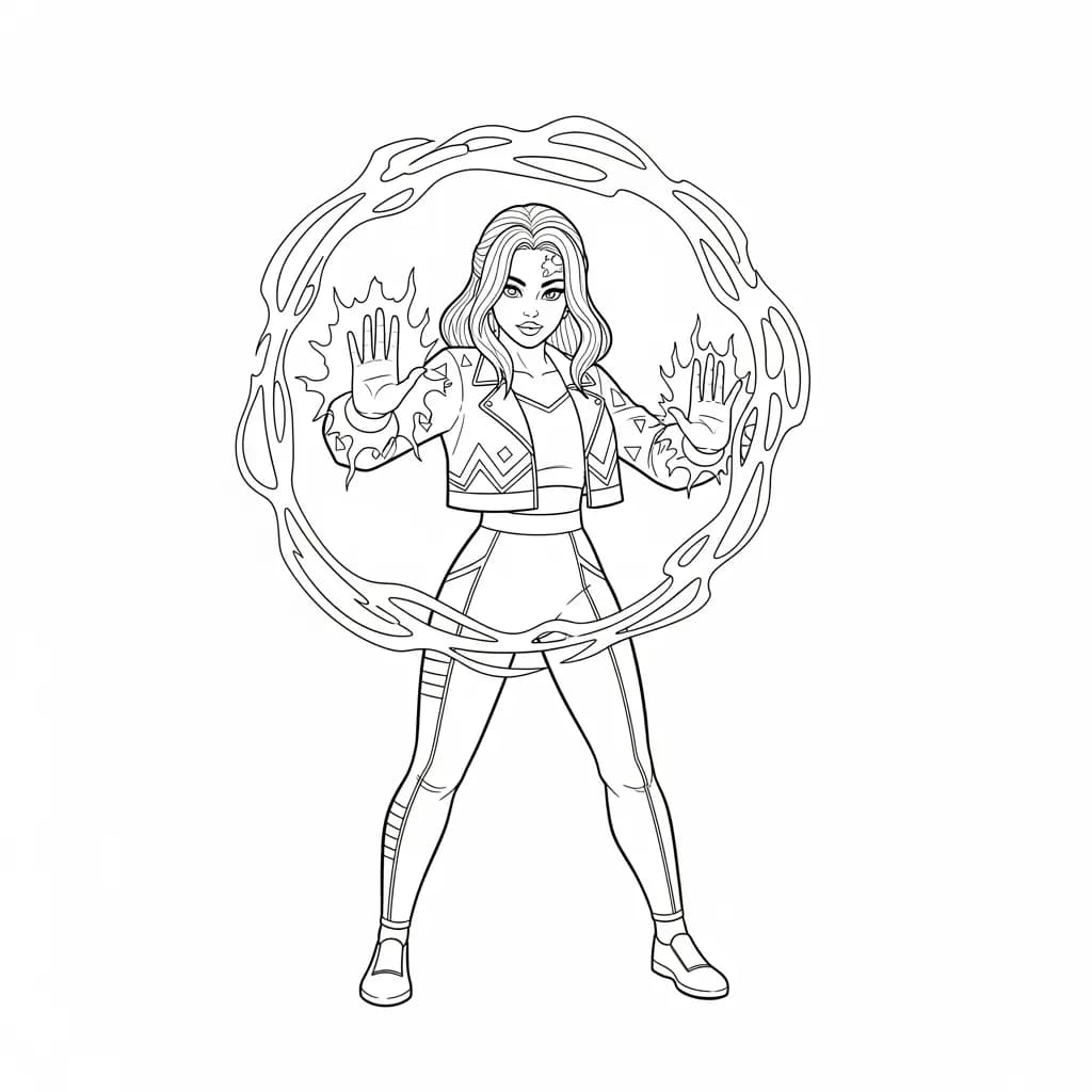 Desenho do personagem Kpop Demon Hunters para colorir