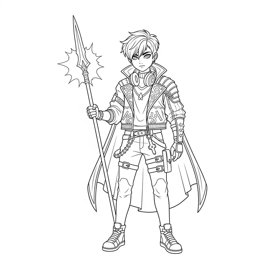 Desenho do personagem Kpop Demon Hunters para colorir