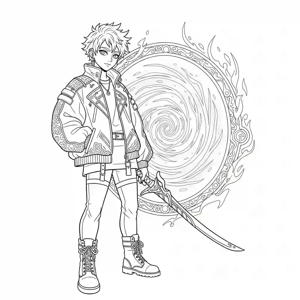 Desenho do personagem Kpop Demon Hunters para colorir