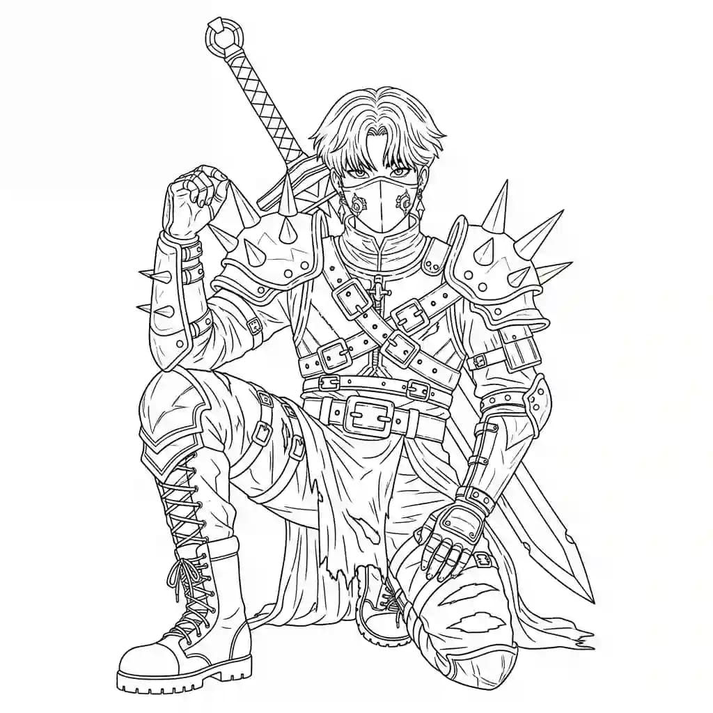 Desenho do personagem Kpop Demon Hunters para colorir