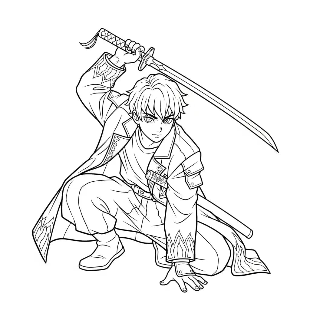 Desenho do personagem Kpop Demon Hunters para colorir